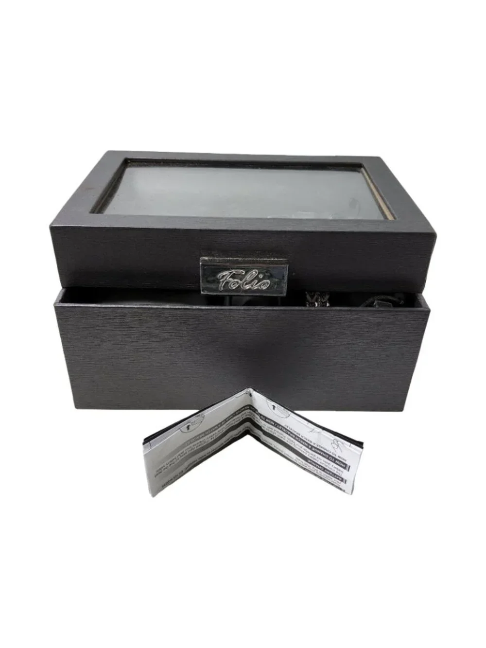 Folio Mens FMDAL1188 Black Sunray Dial with Layered Bracelet Stainless Steel Fol